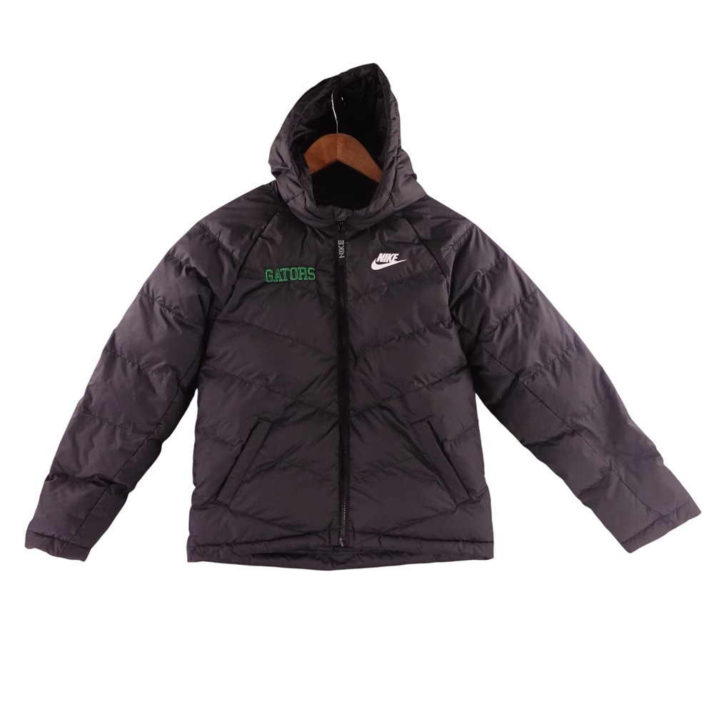 Nike Florida Gators Puffer Jacket Womens Medium Black Hooded Full Zip Quilted‎
